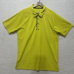 Oakley Hydrolix Regular Fit Golf Shirt Men's Bright Yellow Polo Size Large
